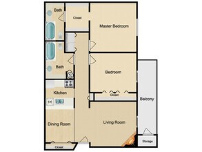 2x2 Medium Classic 314 floor plan